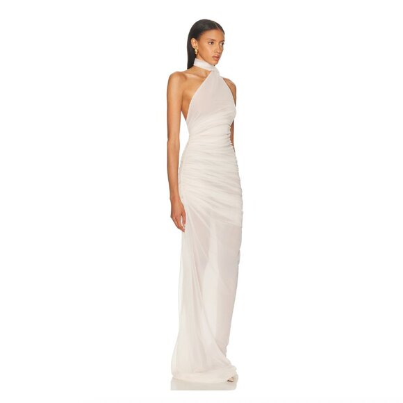 Ludovic de Saint Sernin White Halter Dress Sz Small. New, with tags - Picture 4 of 5